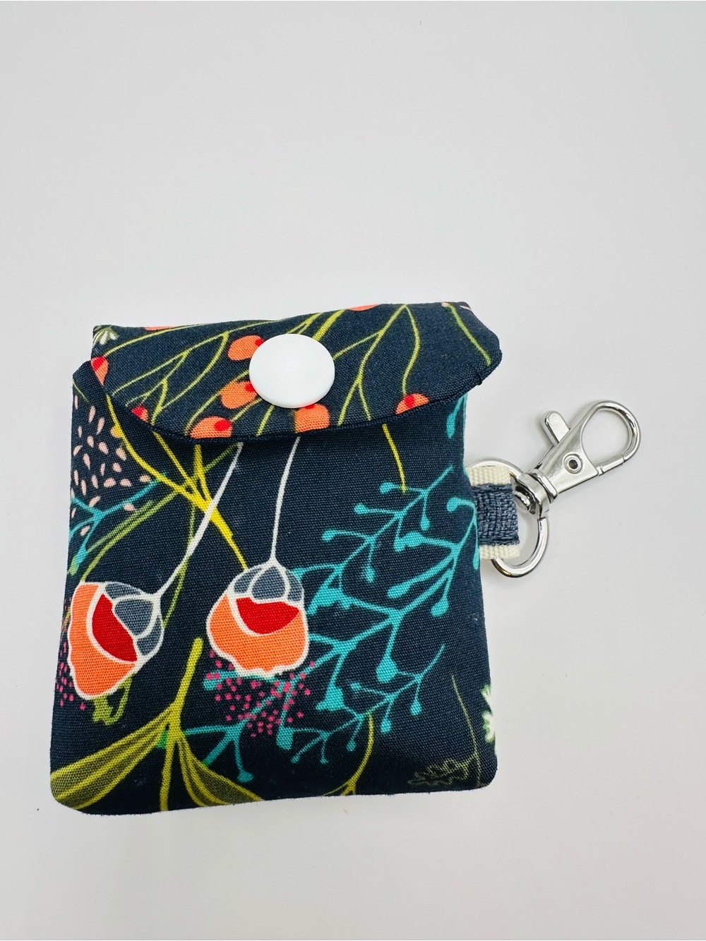 Floral Print Navy Airpod Pouch- Accessories